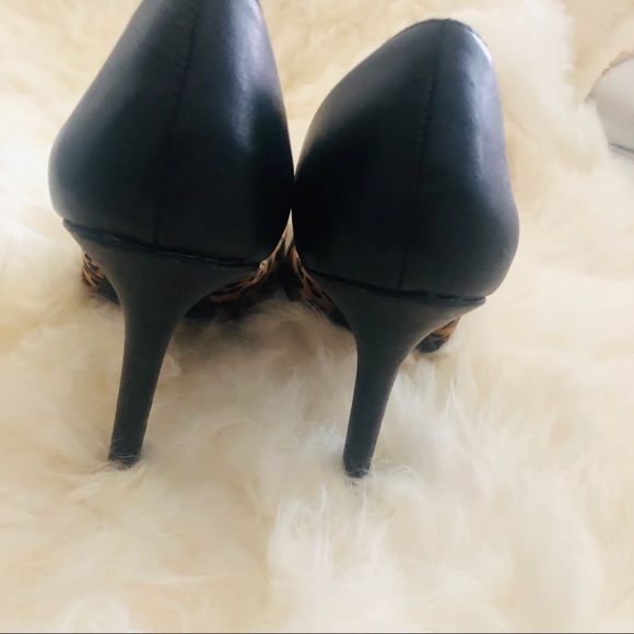 Barely worn Nordstrom Black/Leopard 4” Heels - Picture 4 of 5